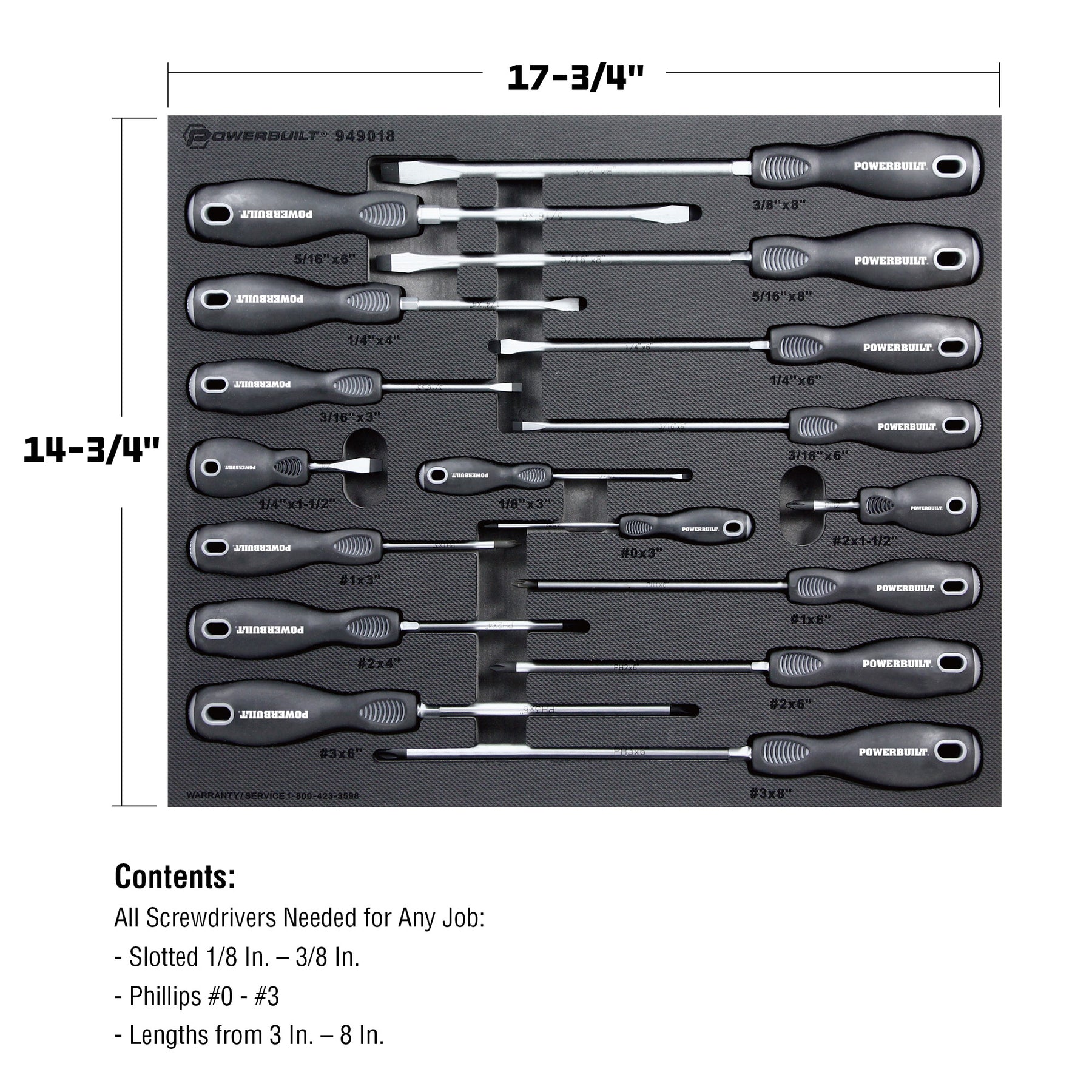 17 Piece Pro Tech Double Injection Screwdriver Set