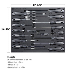 17 Piece Pro Tech Double Injection Screwdriver Set