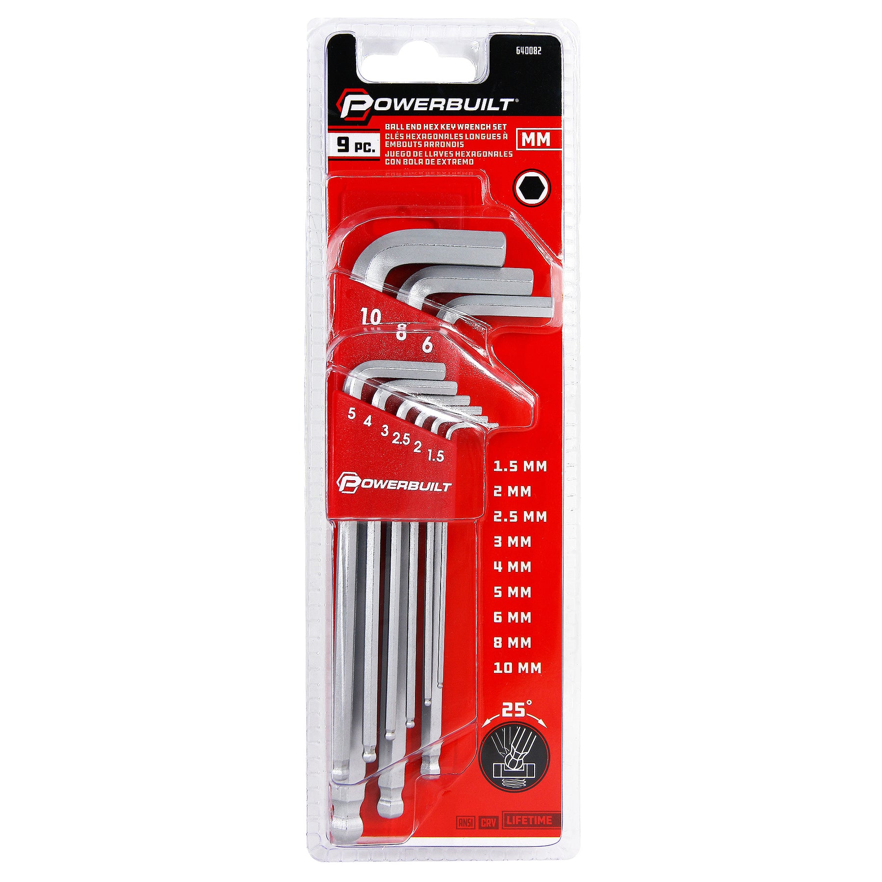 9 Piece Metric Long Arm Hex Key Wrench Set