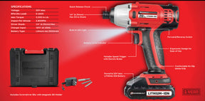 20V Cordless Impact Driver and 20V Cordless Drill Combo Kit with Tool Bag